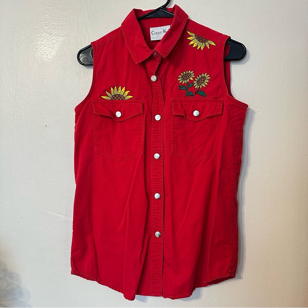 Copper Key Red Cotton Top